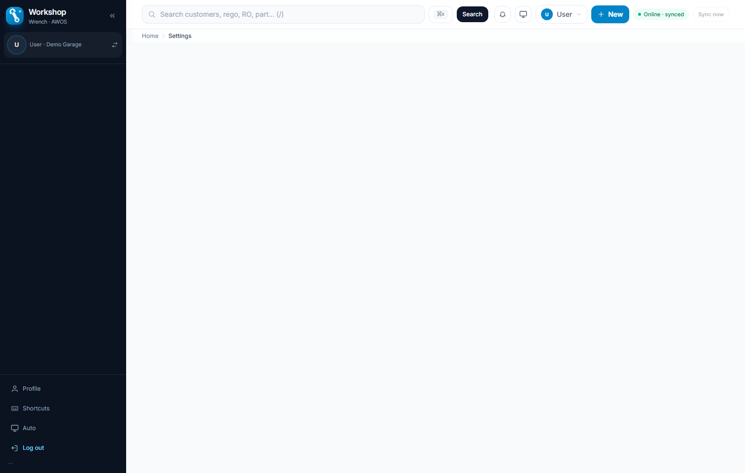 Settings and integrations status surfaces